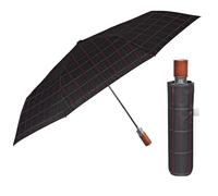PERLETTI Ombrello Pieghevole Uomo Automatico - Ombrello Piccolo con Fantasia Elegante - Ombrello Resistente Antivento Pioggia Portatile da Zaino - Diametro 96 cm (Linea Rossa)