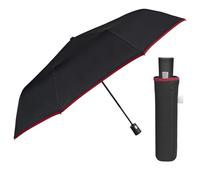 PERLETTI Ombrello Pieghevole Uomo Automatico - Ombrello Piccolo con Fantasia Elegante - Ombrello Resistente Antivento Pioggia Portatile da Zaino - Diametro 96 cm (Nero)
