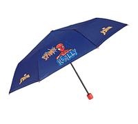 PERLETTI Ombrello Spiderman Portatile Bambino - Ombrello Pieghevole Marvel Pioggia Bimbo con Spider Man Scuola Materna - Ombrellino Mini Manuale Robusto con Uomo Ragno - Diametro 91 cm (Blu Scuro)