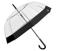 PERLETTI Ombrello Trasparente Automatico Donna - Ombrello Lungo a Cupola Pioggia - Resistente Antivento Grande - Struttura in Fibra di Vetro - Diametro 89 cm