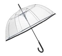 PERLETTI Ombrello Trasparente Automatico Donna - Ombrello Lungo a Cupola Pioggia - Resistente Antivento Grande - Struttura in Fibra di Vetro - Diametro 89 cm
