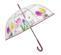 PERLETTI Ombrello Trasparente Automatico Donna - Ombrello Lungo a Cupola Pioggia - Resistente Antivento Grande - Struttura in Fibra di Vetro - Diametro 89 cm