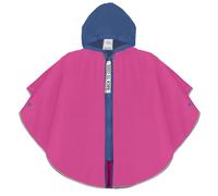 PERLETTI Poncho Antipioggia Bambina con Cerniera - Mantella Pioggia Impermeabile Bimba 3 4 5 6 Anni con Cappuccio - Mantellina per Bambine Scuola Materna Profili Catarifrangenti (Fucsia, 3-6 Anni)