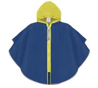 PERLETTI Poncho Antipioggia Bambino con Cerniera - Mantella Pioggia Impermeabile Bambini Scuola Materna con Cappuccio - Mantellina Bimbo 3 4 5 6 Anni Profili Catarifrangenti Colorata (Blu, 3-6 Anni)