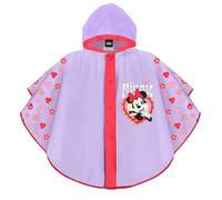 PERLETTI Poncho Antipioggia Minnie Bambina - Mantellina Pioggia Bimba 3 4 5 6 Anni con Cappuccio e Bottoni Minni Mouse - Mantella Bambine Scuola Materna con Profili Catarifrangenti (3-6 anni, Lilla)