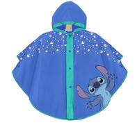 PERLETTI Poncho Impermeabile Stitch Bambino Bambina 3 4 5 6 Anni - Mantellina Bambini Blu e Azzurra con Cappuccio e Bottoni - Mantella Pioggia Disney per Bimbo Bimba Scuola Materna (3-6 Anni)