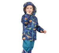 PERLETTI Set Pioggia Impermeabile Bambino - Giacca e Pantalone Antipioggia Bimbo 2 3 4 5 6 7 Anni Cappuccio e Cerniera - Completo Pioggia Leggero Comodo Dettagli Catarifrangenti (4-5 anni, Dinosauri)
