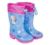 PERLETTI Stivaletti Pioggia Frozen Bambina - Stivali Impermeabili Bimba con Anna Elsa Lilla e Fucsia - Galosce per Bimbe Disney con Suola Antiscivolo e Chiusura a Coulisse (Fiocco di Neve, 22/23)