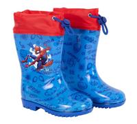 PERLETTI Stivali Pioggia Bambini Uomo Ragno - Stivaletti Impermeabili Spider Man Blu con Bordo Rosso per Asilo - Galosce Bambino Spiderman con Suola Antiscivolo Chiusura Coulisse (Blu, 30/31 EU)