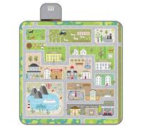 PERLETTI Telo Picnic Impermeabile Bambini - Coperta Pic Nic Grande da Campeggio Spiaggia Montagna Parco Portatile - Tappeto Gioco Esterno con Disegni Pieghevole (Pista delle Macchinine, 150x150 cm)