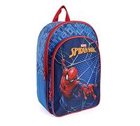PERLETTI Zainetto Asilo Bambino Spiderman Blu e Rosso - Zaino Bimbo Spider Man con Comoda Tasca Frontale - Piccolo Zaino Scuola Elementare e Materna Uomo Ragno per Bimbi - 36x25x12 cm