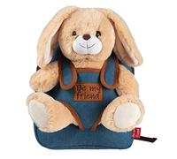 PERLETTI - Zaino Bambina Bambino 3 4 5 Anni - Peluche Coniglio Beige - Zainetto Borsa Effetto Jeans Bimbo Bimba Scuola Asilo Viaggi - Cartella Scolastica Morbida - 21X27X9 cm (Coniglietto)