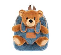 PERLETTI Zaino con Peluche Bambino Bambina 3 4 5 Anni - Zainetto Piccolo Borsa da Bimbo Bimba Scuola Materna Asilo Viaggi - Mini Cartella Morbida con Pupazzo Bambini - 27x21x9 cm (Orsetto)