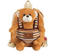 PERLETTI - Zaino per bambini piccolo animale di peluche - Borsa per bambini e bambine 3 4 5 anni con bambola rimovibile per scuola asilo viaggio - Borsa scuola reversibile - 22 x 25 x 3 cm