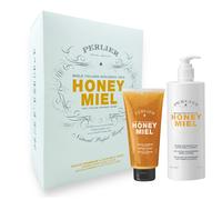 Perlier Honey - Cofanetto con doccia gommage esfoliante e latte corpo nutriente, 250 ml e 400 ml