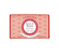 PERLIER Sapone Petali di Rosa del Lancashire 125g, Sapone Vegetale ideale per Viso, Mani e Corpo, Detergente Delicato Effetto Vellutato con Oli Pregiati, Beauty Bar per Tutte le Pelli