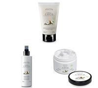 Perlier Thai Coco Scrub Corpo alla Noce di Cocco, 150 ml + Acqua Corpo e Capelli Thai Coco, Ideale Anche al Sole, 200 ml + Crema Gel Thai Coco, Idrata Intensamente e Rigenera la Pelle, 300 ml