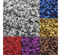 Perlin - 12000 pezzi, paillettes, Ø 4 mm, set di 10 colori, per vestiti e gioielli fai da te, artigianato metallizzato, bomba