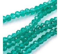 Perlin 160 pezzi di perline di cristallo di Boemia ceche, 3mm x 2mm, perline ceche, perline rondelle in vetro CZ sfaccettato, perline di vetro, 1 filo (Smeraldo)