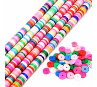 Perlin 2000 perline Heishi da 6 mm, in argilla polimerica, multicolori, per bracciali, collane, braccialetti dell'amicizia, gioielli fai da te