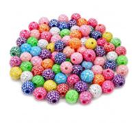 Perlin 400 perline acriliche da 5 mm, colorate, rotonde, effetto strass, da | Punti argentati lucidi e mix di colori vivaci per collane, bracciali, ciondoli e idee creative