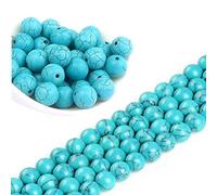 Perlin - 70 perline turchesi da 6 mm, pietre preziose e semipreziose, gemme, colore blu, rotonde, G41