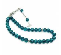 Perlin Collana per preghiera con perline di preghiera Tesbih Tasbih Tespih Misbaha Subha 33, 10 mm, in vetro islamico, rosario musulmano, gioielli, accessori di adorazione, effetto pietra preziosa