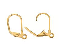 Perlin Orecchini in acciaio inox, orecchini dorati, 18 mm, gancio a molla, chiusura a monachella, orecchini a monachella, accessori per la creazione di gioielli