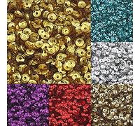 Perlin Paillettes Ø 3 mm 10 colori Set ciotola bombata per vestiti e gioielli fai da te metallizzati fai da te e fai da te, 24000 pezzi