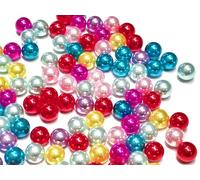 Perlin Perline coltivate in imitazione di madreperla ABS, perle di cera perla, 10 mm, 400 pezzi, senza foro, rotonde, per fai da te, per riempire vasi, matrimoni, feste, gioielli (misti)