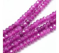 Perlin - Perline di agata e diaspro, perline di pietre preziose semi-preziose per gioielli, per collane e braccialetti, 4 mm, rondelle, 110 pezzi (viola)