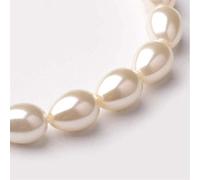 Perlin Perline di cera in vetro, perle coltivate, 7 x 5 mm, per collana e bracciale