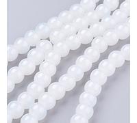 Perlin Perline di giada bianche, pietre semipreziose, forma rotonda, 8 mm, 100 pezzi, accessori per gioielli, perline da infilare
