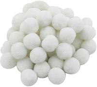 Perlin Pompon per fai da te, bianco, 30 mm, 100 pezzi, grandi pompon | Morbide palline decorative effetto palla di neve per decorazioni natalizie, confezioni regalo, decorazione da tavolo e idee