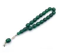 Perlin Tesbih Tasbih Tespih Misbaha Subha 17, rosario islamico musulmano, accessorio per l'adorazione delle perle, ovale, 14 x 12 mm, L, Acrilico Ottone