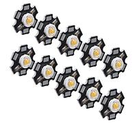 Perlina di Luce Chip LED Ultra Luminosa da 10 Pezzi per Faretto da Soffitto Fai da Te e Lampada da Tavolo 3V in Alluminio Ad Alta Efficienza (Luce calda 3W)