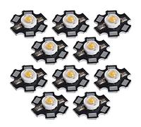Perlina di Luce Chip LED Ultra Luminosa da 10 Pezzi per Faretto da Soffitto Fai da Te e Lampada da Tavolo 3V in Alluminio Ad Alta Efficienza (Luce calda 1w)