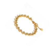 Perlina in acciaio inox lucido per donne e uomini, design senza data con 6 mm 8 mm scelte di perline da polso fascino catena da polso design semplice rotondo, Misura unica, come descritto