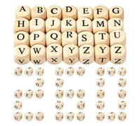 Perline 3,5 mm 260 Pezzi Quadrati in Legno 26 Lettere | Perline Sciolte Portachiavi Collana Ciondolo Telefono Laccetto Charm Borsa