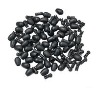 Perline a cambio rapido, perline ammortizzanti, perline per pesca alla carpa, per cambio istantaneo della lunghezza dell'amo, accessori in nylon ABS, 20/50 pezzi (L nero 50 pezzi)