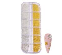 Perline a caviale per unghie, perline di caviale semicircolari, perline 3D miste per manicure, argento e oro, perline caviale per la creazione di gioielli e decorazioni artigianali