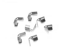 Perline a crimpare 1000 pz 4/5/6mm Corda di Metallo Fissaggio A Crimpare Fold Over Cord End Cap Clip Cuoio del Connettore for gioielli FAI DA TE Che Fanno I Risultati(Rhodium,5mm)