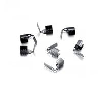 Perline a crimpare 1000 pz 4/5/6mm Corda di Metallo Fissaggio A Crimpare Fold Over Cord End Cap Clip Cuoio del Connettore for gioielli FAI DA TE Che Fanno I Risultati(Deep Black,4mm)