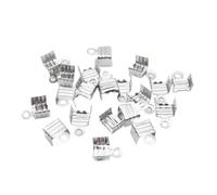 Perline a crimpare 1000 pz Ferro Ripiegare Crimpature Estremità del Cavo Gioielli for Risultati di in Pelle Spessa da 3 mm 4 5(Dull silver,5mm(Width))