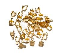 Perline a crimpare 500 pezzi fermagli in acciaio inossidabile estremità del cavo clip punta crimpare connettori catena zircone for bracciale fai da te creazione di gioielli accessori(Gold,4mm)