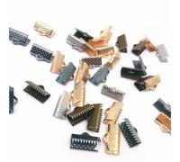 Perline a crimpare 500 pz 10mm Metallo Crimp End Fold Over Catenacci Estremità del Cavo Pinze KC Oro/Argento Opaco/Bronzo/argento/Nero Placcato Gioielli FAI DA TE Che Fanno(06 Mixcolor)