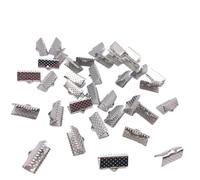 Perline a crimpare 500 pz 10mm Metallo Crimp End Fold Over Catenacci Estremità del Cavo Pinze KC Oro/Argento Opaco/Bronzo/argento/Nero Placcato Gioielli FAI DA TE Che Fanno(02 dull silver)