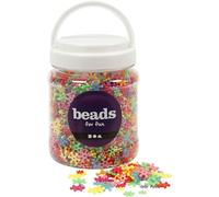 Perline a forma di D: 7-13,5 mm, dimensione del foro 2 mm, colori assortiti, circa 4000 pezzi, 700 ml, circa 270 g.