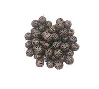 Perline a forma di fiore con pallina cava da 4/6/8/10 mm, ciondoli in metallo, perline distanziatrici in filigrana per la creazione di gioielli fai da te, accessori fatti a mano - 05 bronzo rosso -