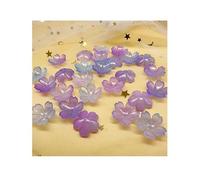 Perline a forma di fiore in acrilico, Confezione da 200 perline con fiori in acrilico multicolore 17 mm, for creazione e artigianato di gioielli(Purple Orchid)